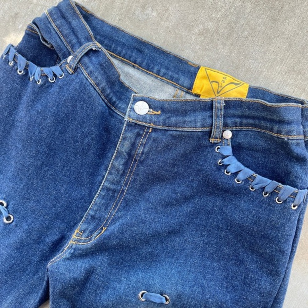 VTG Y2K Anev Lace up front‎ and back Jeans womens size 10 - Picture 3 of 7
